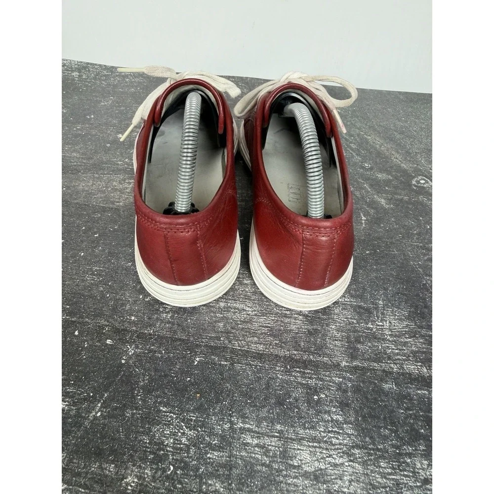 Gucci 423301 Red Smooth Leather Low Top Sneakers Size 5 Fit 6-7 US Read Desc